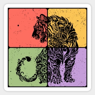 Tiger Silhouette Majestic Wildlife Art Magnet